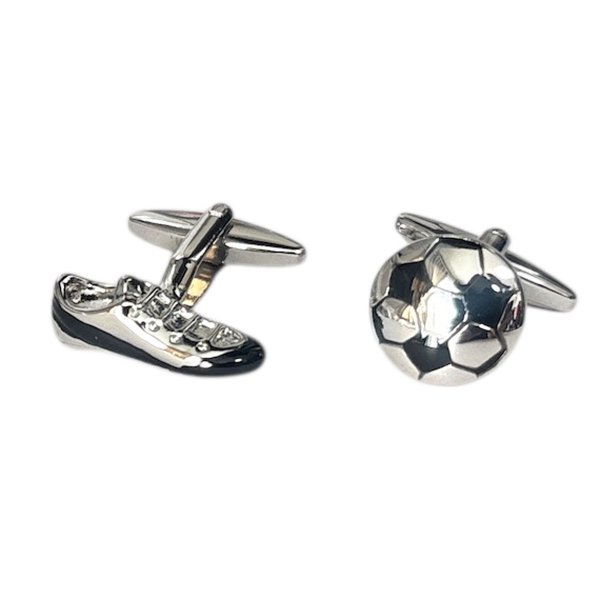 画像1: サッカーボール＆スパイク・カフスボタン（カフリンクス） (1)