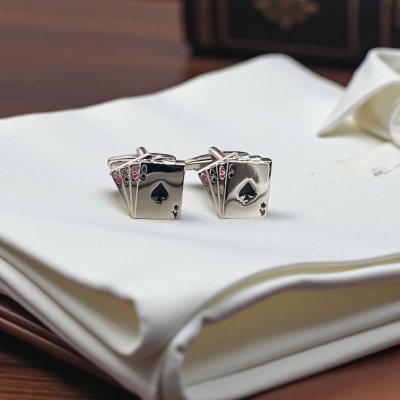 画像2: トランプフォーエースカード・カフスボタン（カフリンクス）