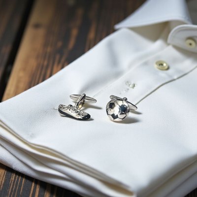 画像2: サッカーボール＆スパイク・カフスボタン（カフリンクス）