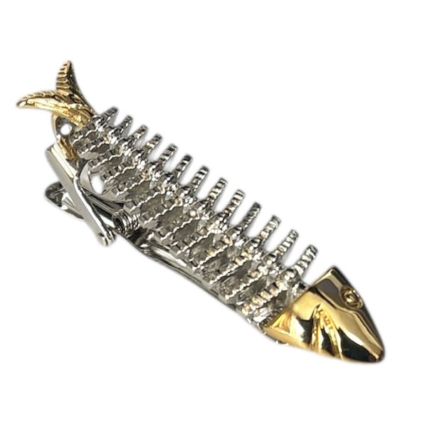 画像1: 魚の骨ネクタイピン（タイバー） (1)