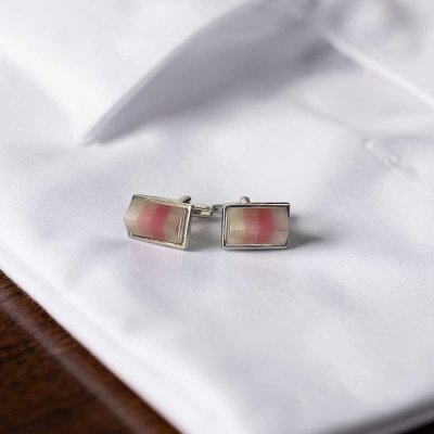 画像2: 山切りピンクグラデーションカフスボタン