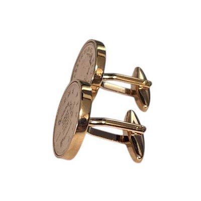 画像3: ピンクゴールド英国1ペニー硬貨カフスボタン