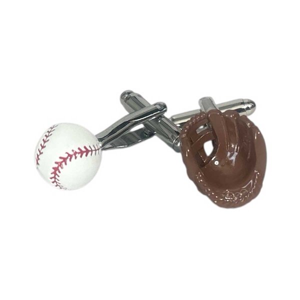 画像1: 野球グローブ＆ボールカフスボタン（カフリンクス） (1)