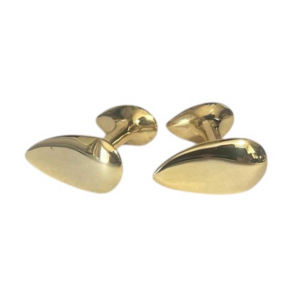 画像1: ゴールドストリームラインカフスボタン（カフリンクス） (1)