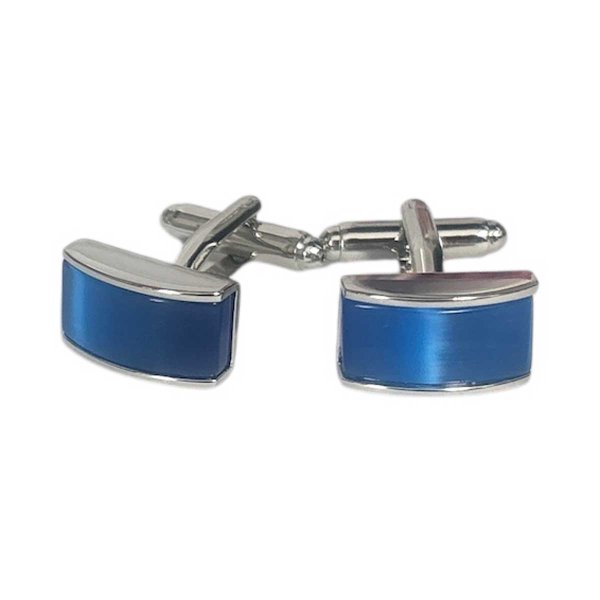 画像1: ブルーキャッツアイストーンカフスボタン（カフリンクス） (1)