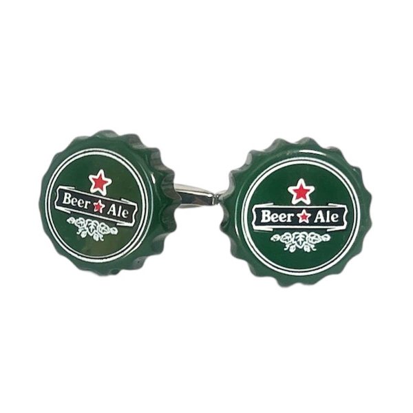 画像1: ビールの王冠カフスボタン（カフリンクス） (1)