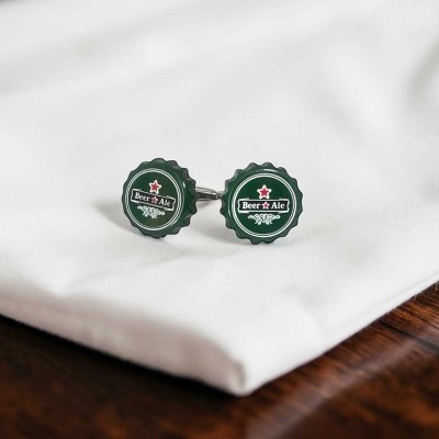 画像2: ビールの王冠カフスボタン（カフリンクス）