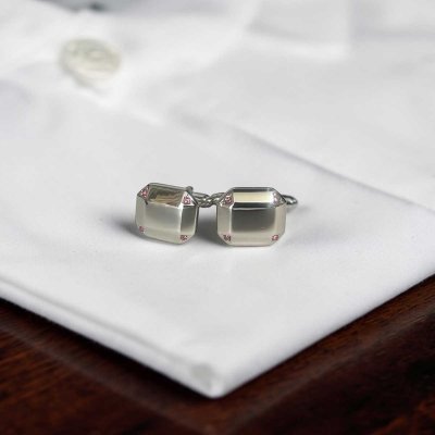 画像2: フォーサイドピンククリスタルカフスボタン（カフリンクス）