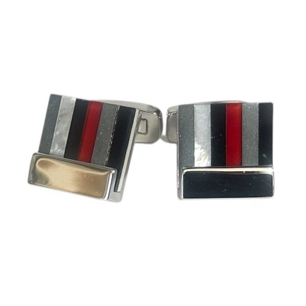 画像1: カラフルストライプカフスボタン（カフリンクス） (1)