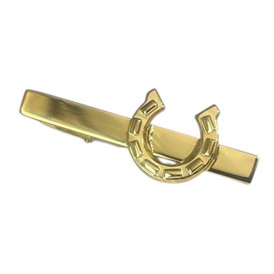 画像1: ゴールド馬蹄モチーフネクタイピン【名入れ可】