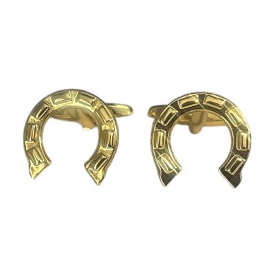 画像2: ゴールド馬蹄カフスボタン・ネクタイピンセット