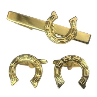 ユニークなカフスボタンとネクタイピンのセット