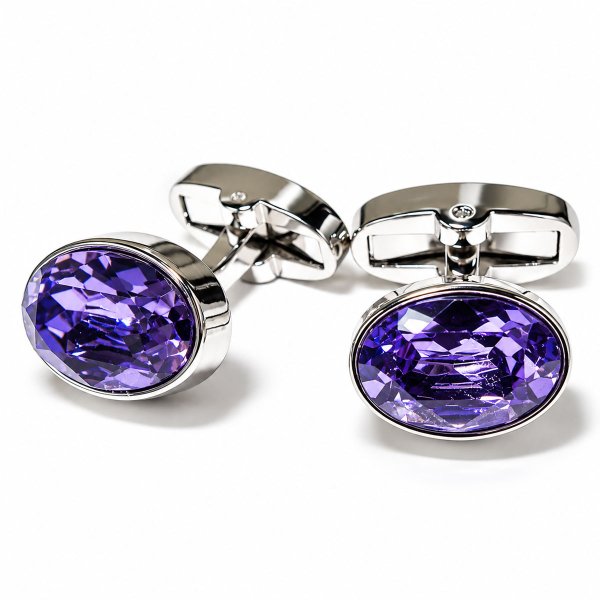 タンザナイト・スワロフスキーカフスボタン画像1