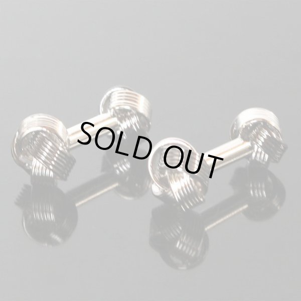 画像1: ツートーンＷノットカフスボタン（カフリンクス） (1)