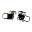 Babette Wasserman バベットワッサーマン ブラックレザー＆南京錠カフスボタン（カフリンクス） 画像1