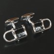 Babette Wasserman バベットワッサーマン ブラックレザー＆南京錠カフスボタン（カフリンクス） 画像2