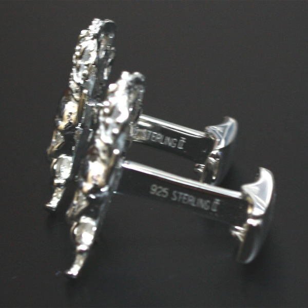 スカル＆キングカフスボタン（カフリンクス）・シルバー925 画像3