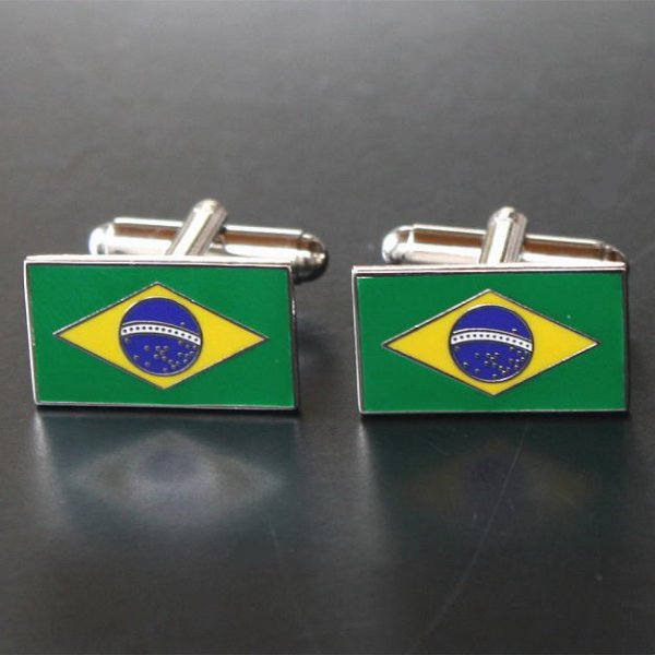 ブラジル国旗カフスボタン（カフリンクス） 画像2
