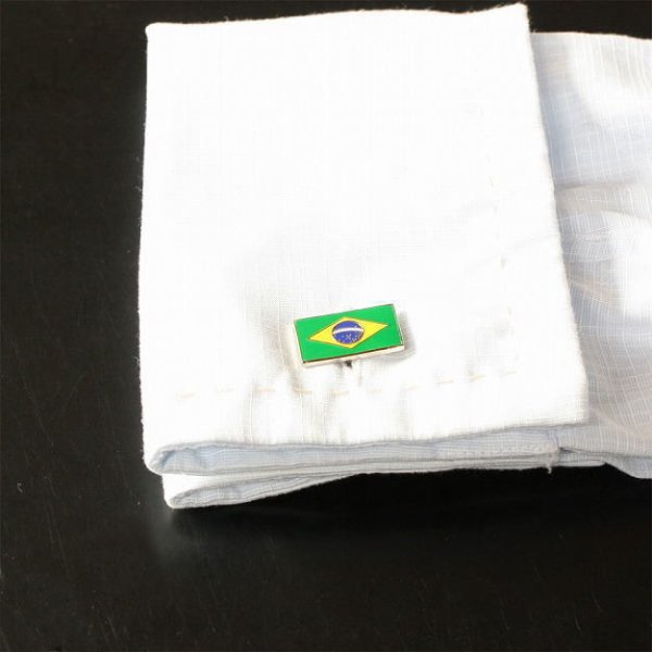 ブラジル国旗カフスボタン（カフリンクス） 画像4