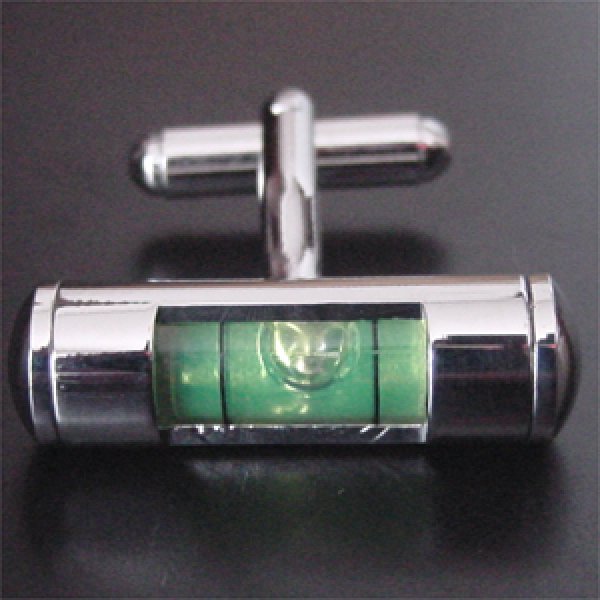 画像1: 水準器（緑）・カフスボタン（カフリンクス） (1)