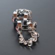 チェーン付ブラッシュローズスワロフスキーカフスボタン（カフリンクス） 画像4