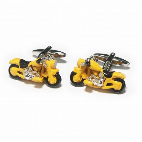 イエローワイルドバイクカフスボタン（カフリンクス） 画像1