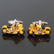 イエローワイルドバイクカフスボタン（カフリンクス） 画像2