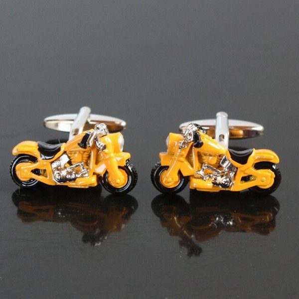 イエローワイルドバイクカフスボタン（カフリンクス） 画像2