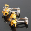イエローワイルドバイクカフスボタン（カフリンクス） 画像3