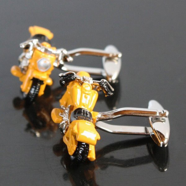 イエローワイルドバイクカフスボタン（カフリンクス） 画像3