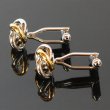 シルバー ゴールドノットカフスボタン（カフリンクス） 画像3