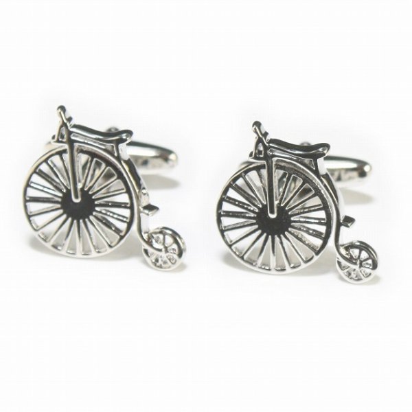 レトロ自転車カフスボタン（カフリンクス） 画像1