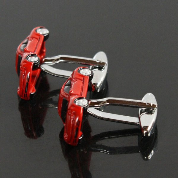 レッドスポーツカーカフスボタン（カフリンクス） 画像3