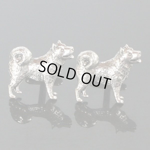 画像1: シベリアンハスキーカフスボタン（カフリンクス） (1)