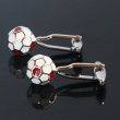 立体レッドサッカーボールカフスボタン（カフリンクス） 画像3