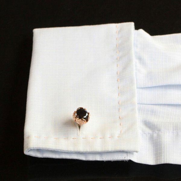 ピンクゴールドロータスカフスボタン（カフリンクス） 画像4