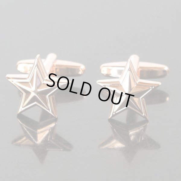 画像1: ピンクゴールドスターカフスボタン（カフリンクス） (1)