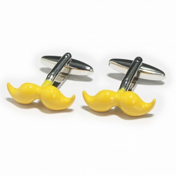 イエローひげカフスボタン（カフリンクス） 画像1