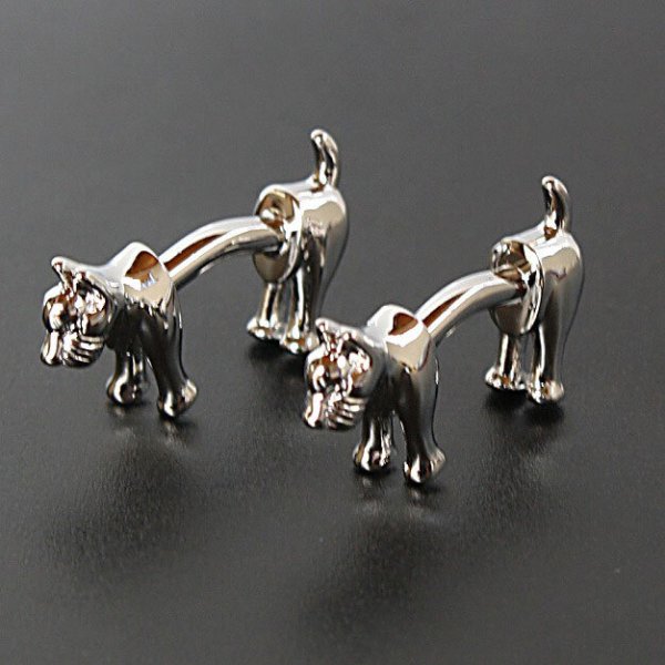 犬モチーフダブルエンドカフスボタン（カフリンクス） 画像3