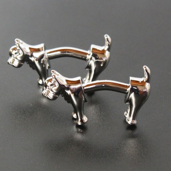 犬モチーフダブルエンドカフスボタン（カフリンクス） 画像4