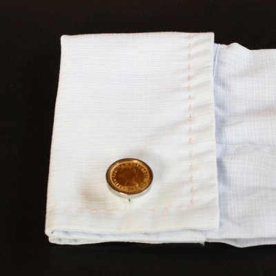 画像3: ゴールデン6ペンス硬貨カフスボタン（カフリンクス）