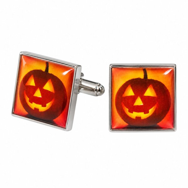 ハロウィンパンプキンスクエアーカフスボタン（カフリンクス） 画像1