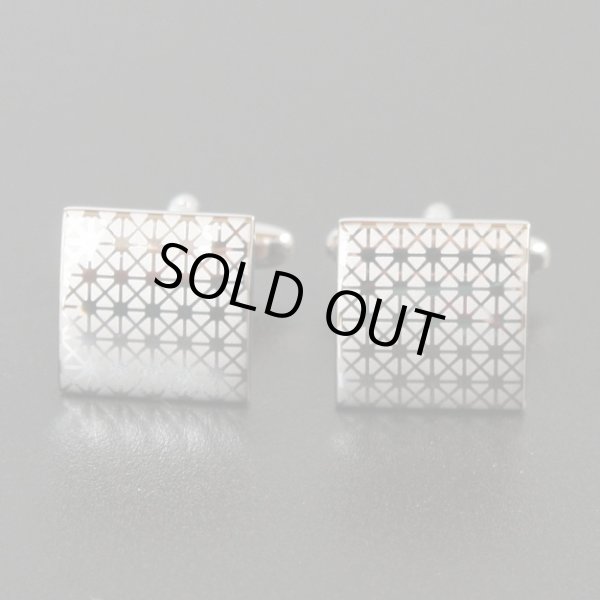 画像1: ポイントラインスクエアーカフスボタン（カフリンクス） (1)
