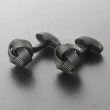 マットブラックノットカフスボタン（カフリンクス） 画像3