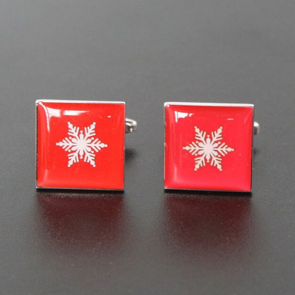 クリスマススノーフレークカフスボタン（カフリンクス） 画像2
