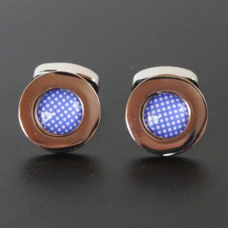 ブルードットパターンカフスボタン（カフリンクス）