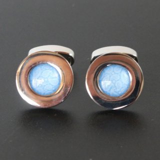 ブルードットパターンカフスボタン（カフリンクス）
