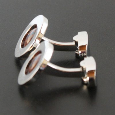 画像2: ブルーゴールドペイズリーカフスボタン（カフリンクス）