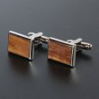 レクタングルウッドカフスボタン（カフリンクス） 画像3