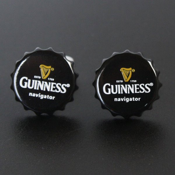 画像1: ギネスビールの王冠カフスボタン (1)